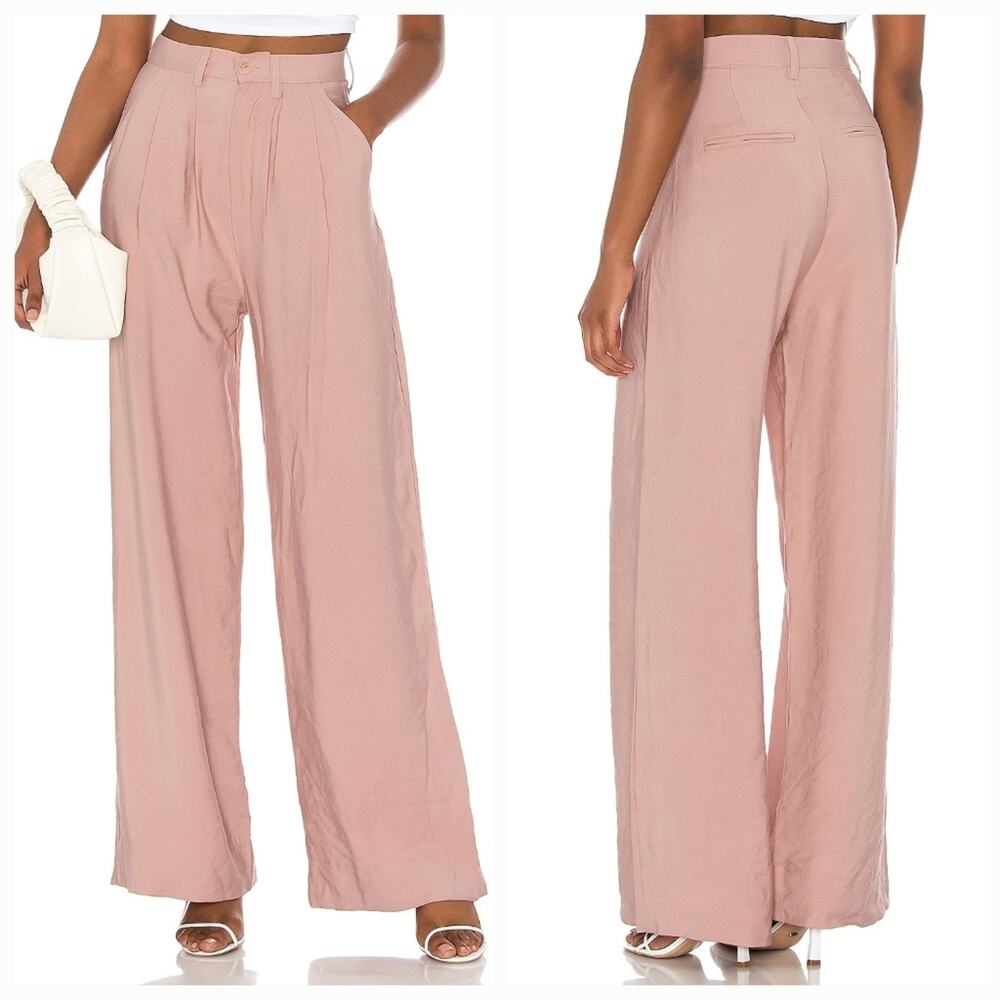 NONchalant Blush Pink High-Waist Wide-Leg Pants
